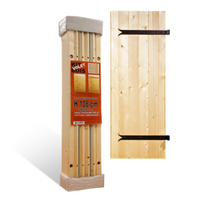 volets en kit à lames verticales pour pentures et contre-pentures en bois